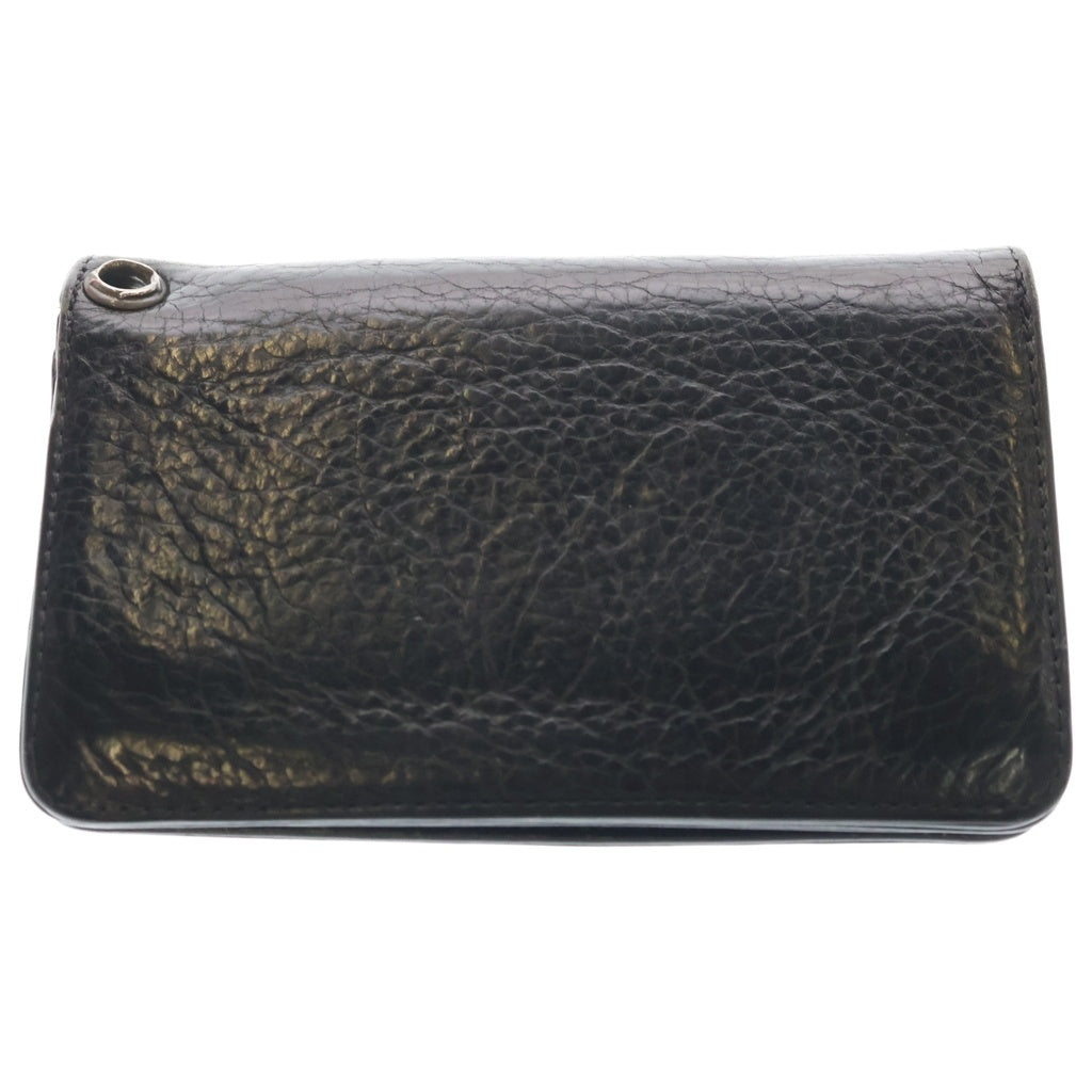 CHROME HEARTS(クロムハーツ) 1ZIP 1ジップ クロスボールボタン レザーウォレット 財布 ブラック BCA362