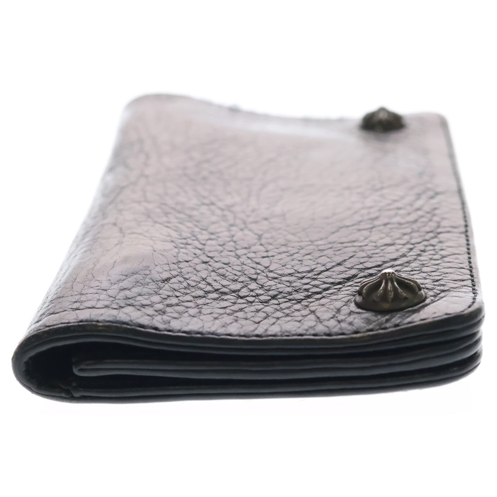 CHROME HEARTS(クロムハーツ) 1ZIP 1ジップ クロスボールボタン レザーウォレット 財布 ブラック BCA362