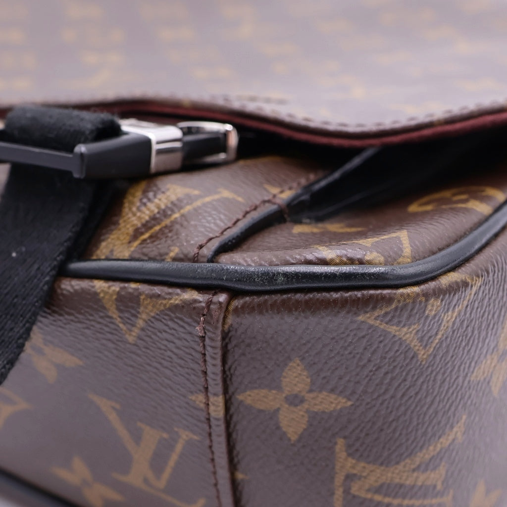 LOUIS VUITTON(ルイヴィトン) モノグラムマカサー クラレンス ショルダーバッグ ブラウン レザー×PVC M40936 シルバー金具 レディース