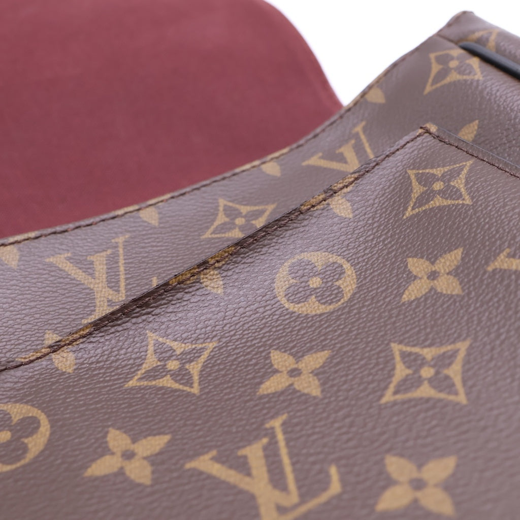 LOUIS VUITTON(ルイヴィトン) モノグラムマカサー クラレンス ショルダーバッグ ブラウン レザー×PVC M40936 シルバー金具 レディース