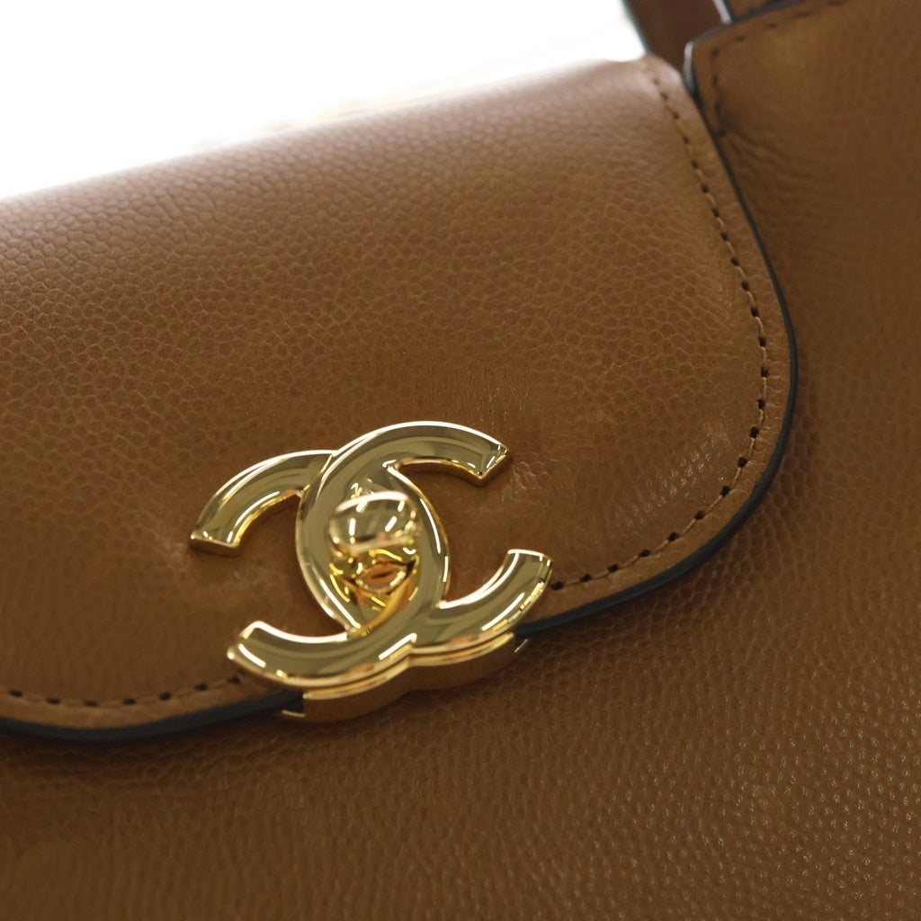 CHANEL(シャネル) ココマーク ケリー 2WAYチェーンハンドバッグ ショルダーバッグ ブラウン キャビアスキン AS4416 ゴールド金具 レディース
