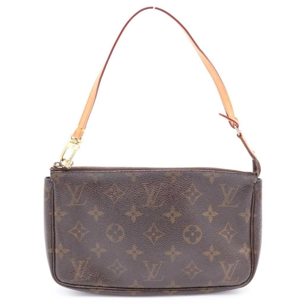 LOUIS VUITTON(ルイヴィトン) モノグラム ポシェット・アクセソワール ハンドバッグ ミニバッグ ポーチ ケース ブラウン レザー×PVC M51980 ゴールド金具 レディース