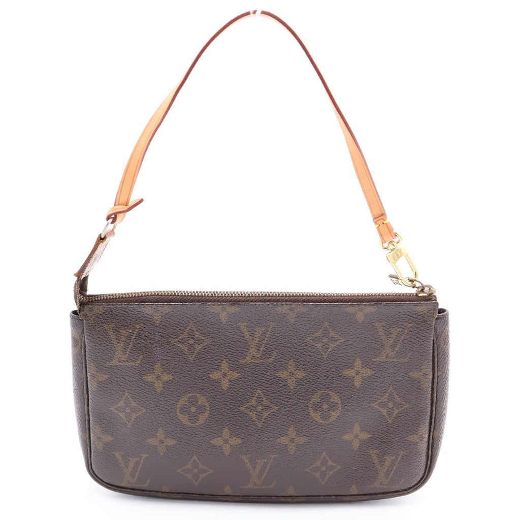 LOUIS VUITTON(ルイヴィトン) モノグラム ポシェット・アクセソワール ハンドバッグ ミニバッグ ポーチ ケース ブラウン レザー×PVC M51980 ゴールド金具 レディース