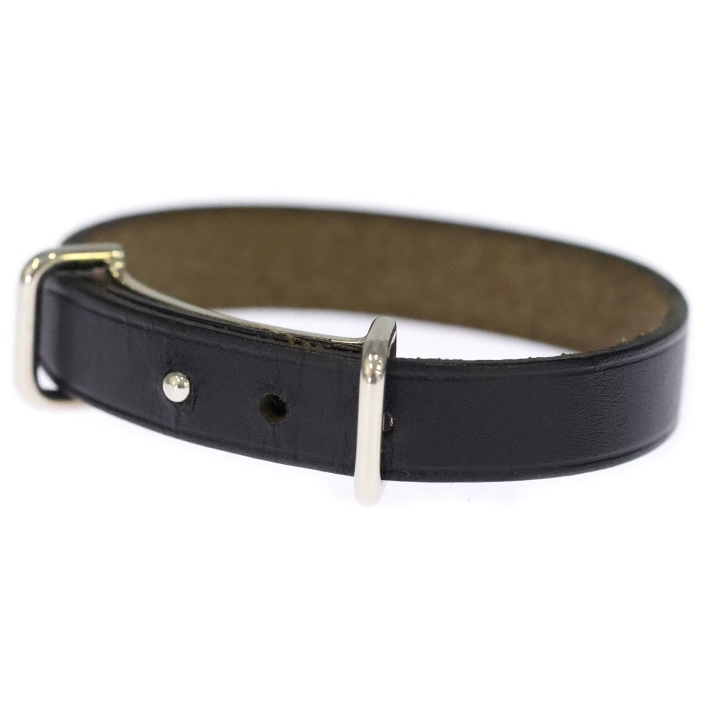 HERMES(エルメス) アピ2 レザーブレスレット □N刻印 シルバー金具 ブラック