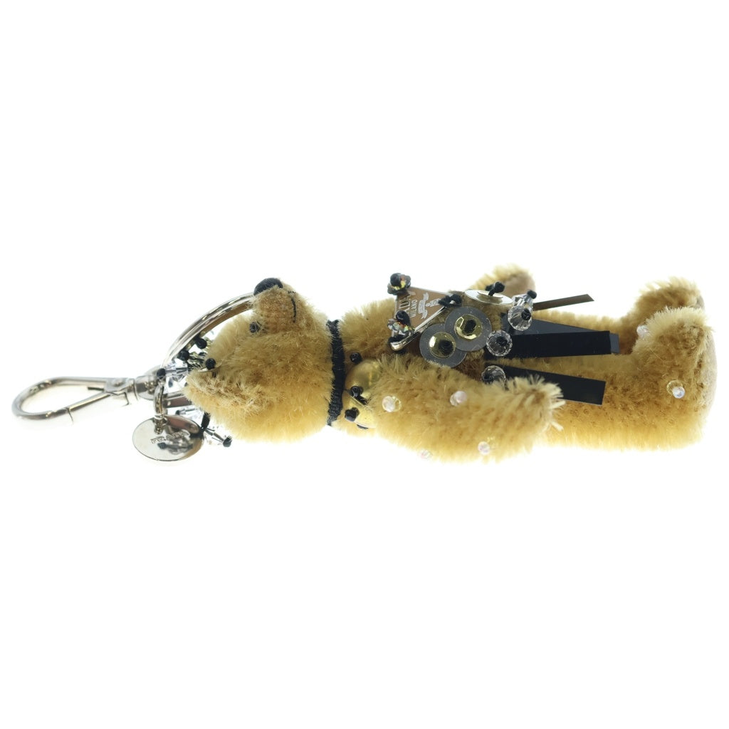 PRADA(プラダ) ベアトリック バッグチャーム キーホルダー クマ トライアングルロゴ ブラウン レディース