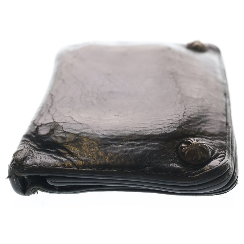 CHROME HEARTS(クロムハーツ) 2ZIP 2ジップ クロスボールボタンレザーウォレット 財布 ブラック