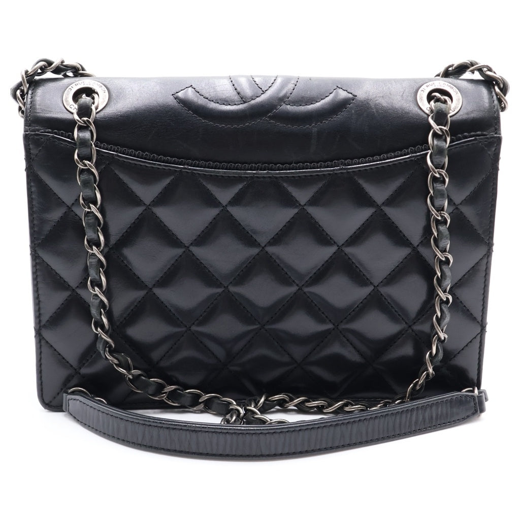 CHANEL(シャネル) マトラッセ ラムスキン ショルダーバッグ ブラック シルバー金具 21581717 無 レディース