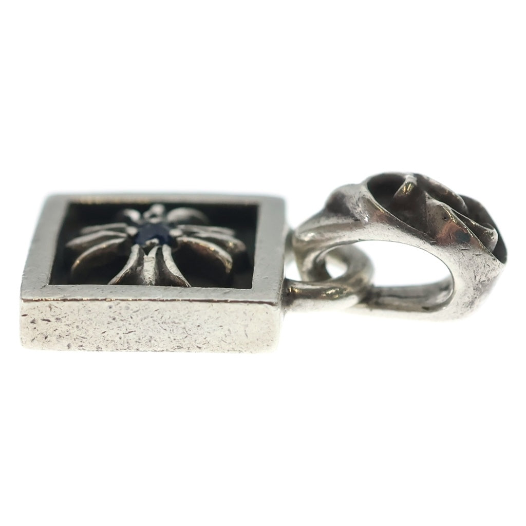 CHROME HEARTS(クロムハーツ) FRAMED CH PLUS 1SAP フレームドCHプラス チャーム アフター1サファイア ペンダントトップ シルバー