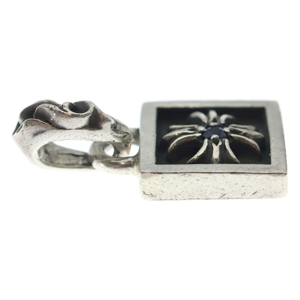 CHROME HEARTS(クロムハーツ) FRAMED CH PLUS 1SAP フレームドCHプラス チャーム アフター1サファイア ペンダントトップ シルバー