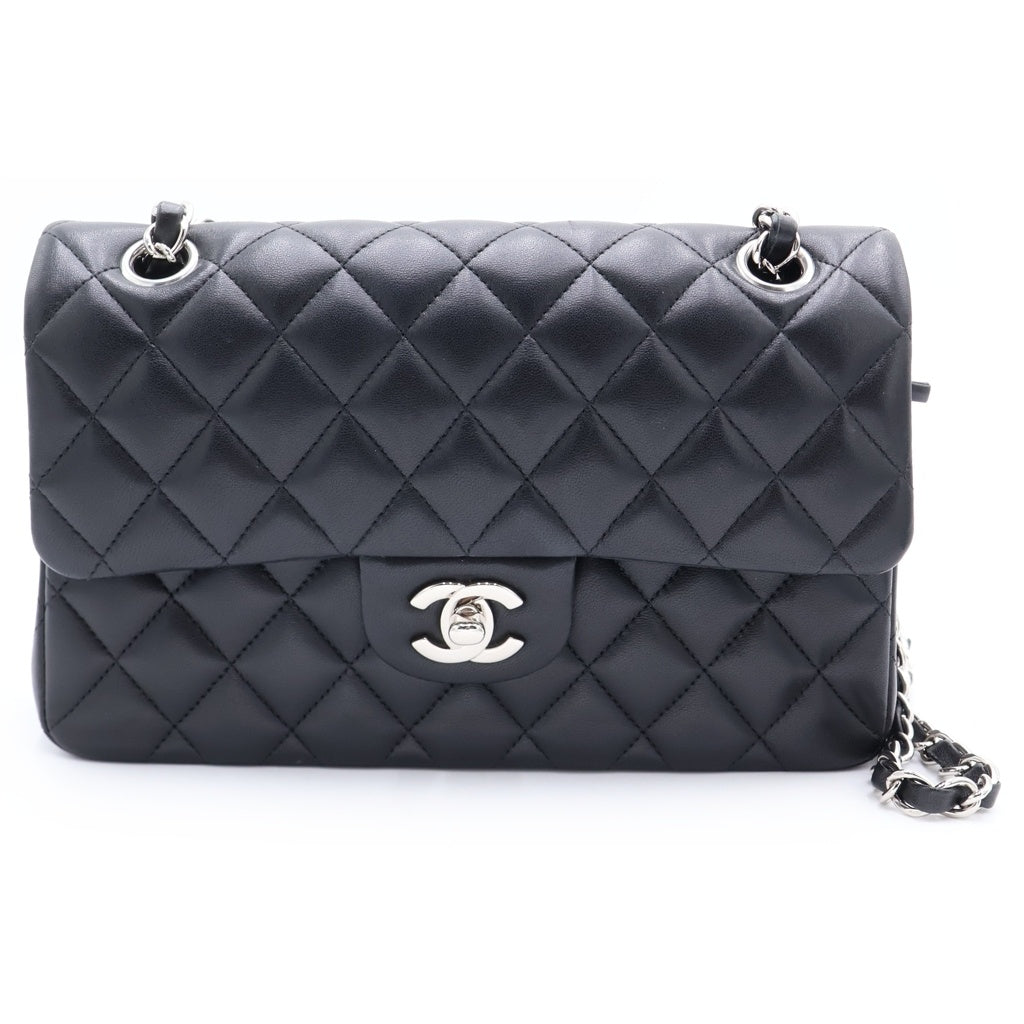 CHANEL(シャネル) マトラッセ23 ダブルフラップ ダブルチェーン ショルダーバッグ ラムスキン シルバー金具 31番台 A01113 レディース