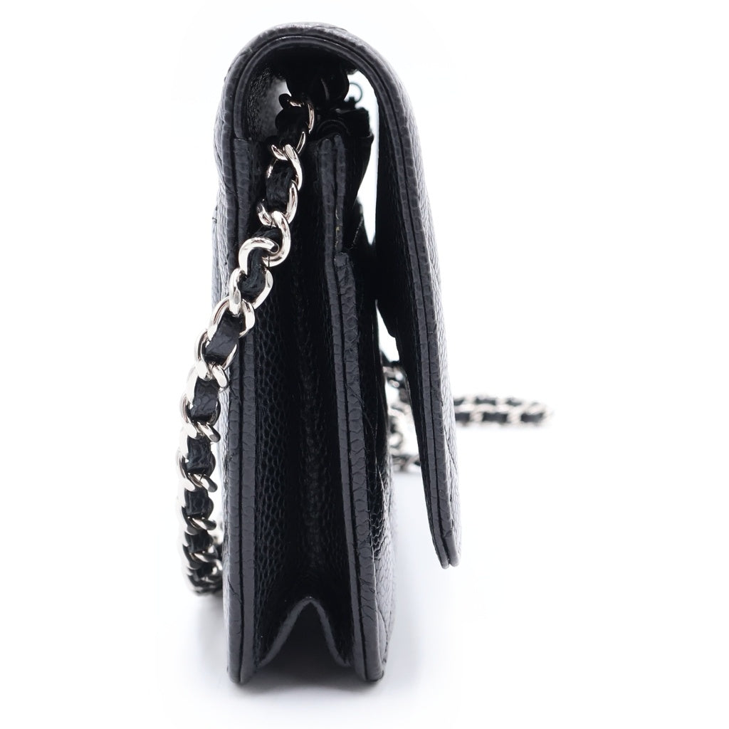 CHANEL(シャネル) マトラッセ チェーンウォレット ショルダーバッグ キャビアスキン シルバー金具 24番台 AP0250 レディース