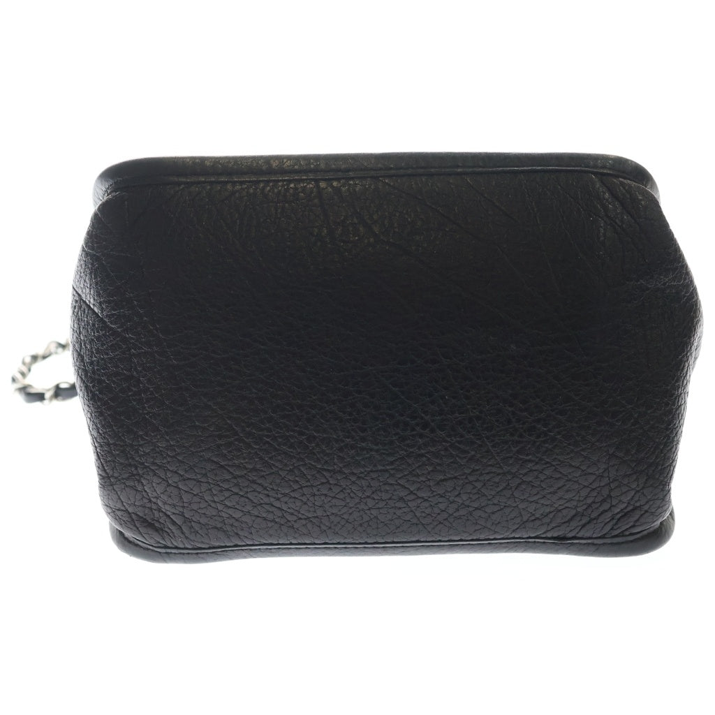 CHANEL(シャネル) 2.55 カーフレザー Wチェーン ショルダーバッグ シルバー金具 ブラック 8番台 レディース