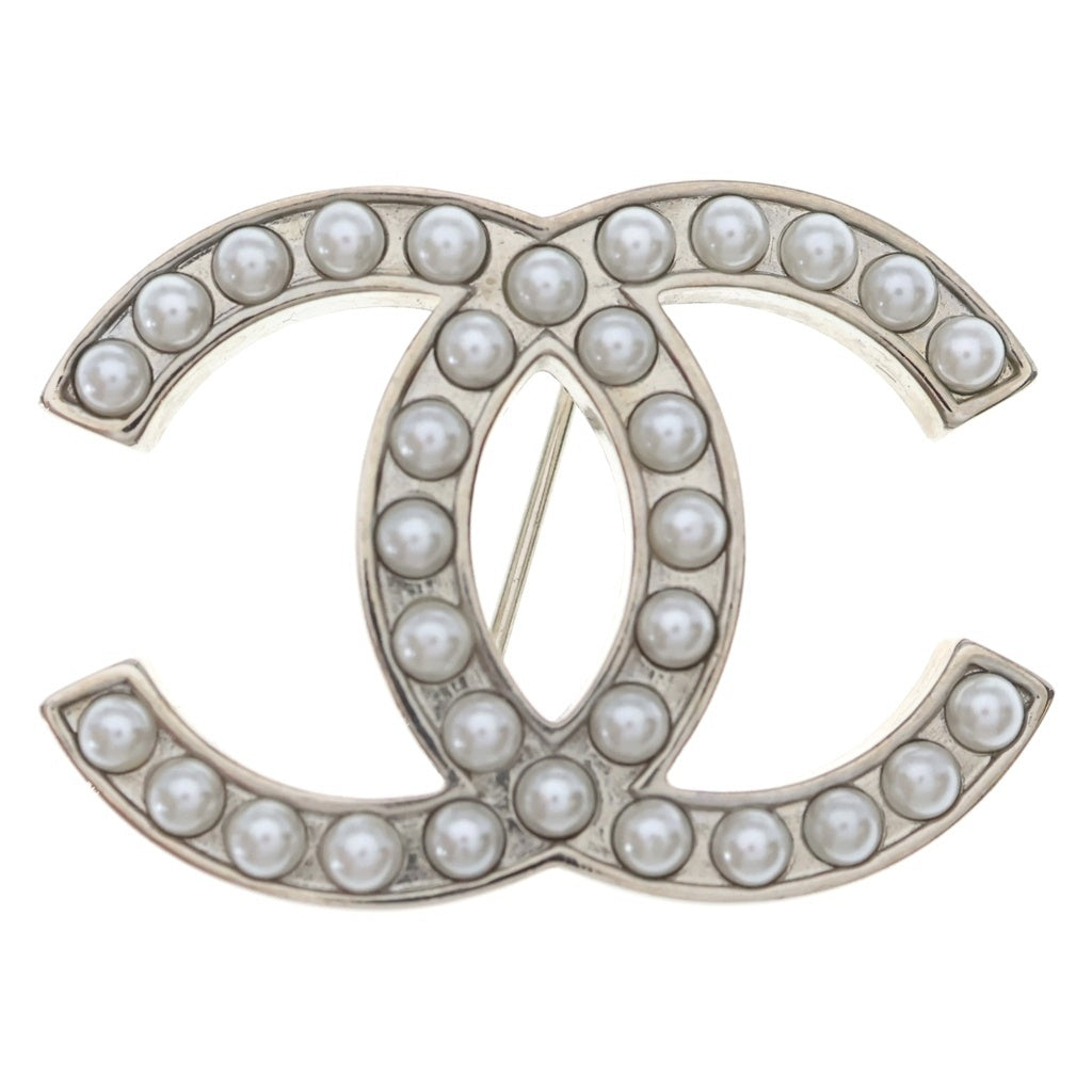 CHANEL(シャネル) ココマーク フェイクパール ブローチ ピンバッジ シルバー A13V