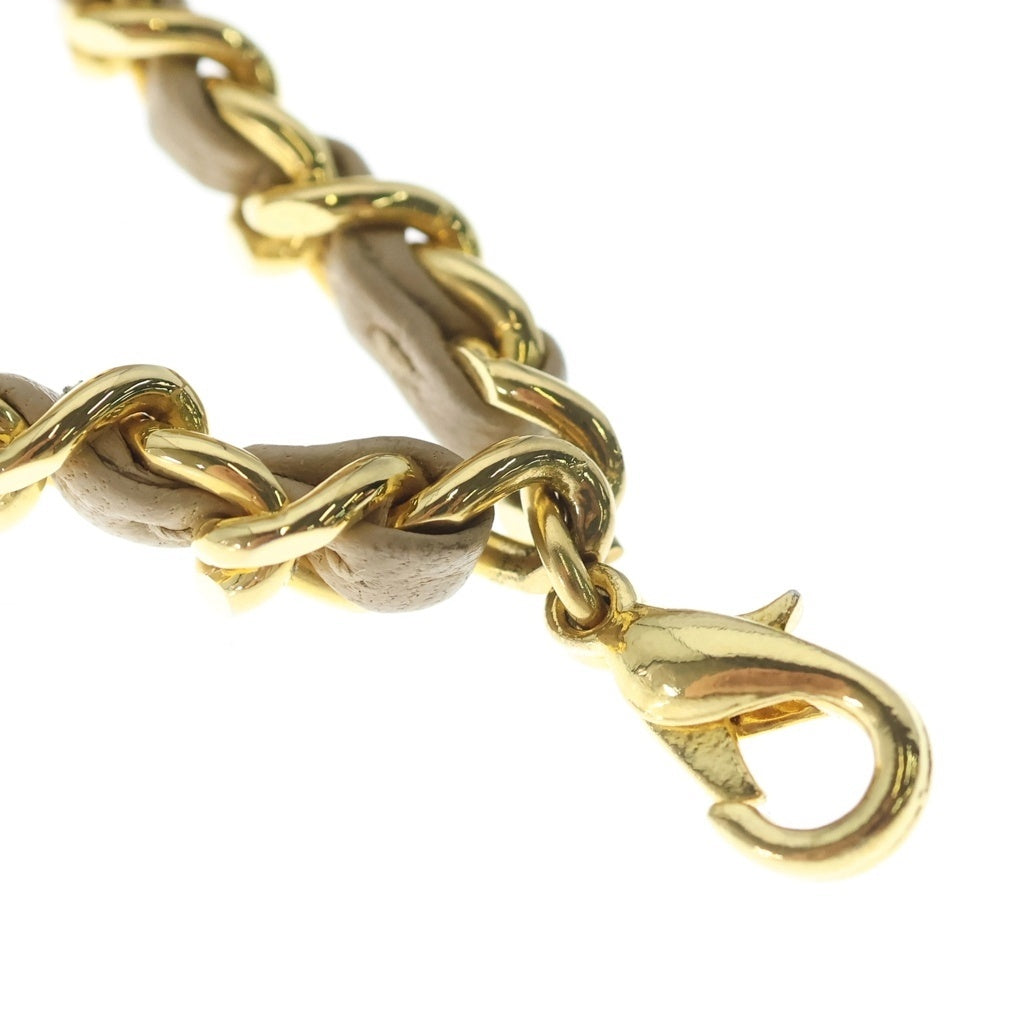CHANEL(シャネル) マイクロ ミニミニマトラッセ ラムスキン チェーン アクセサリーポーチ バッグチャーム ゴールド金具 ベージュ レディース