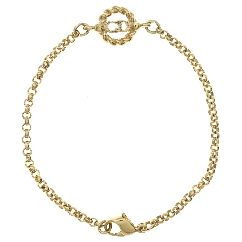 Christian Dior(クリスチャンディオール) CDロゴ ラウンド チェーン ブレスレット ゴールド レディース