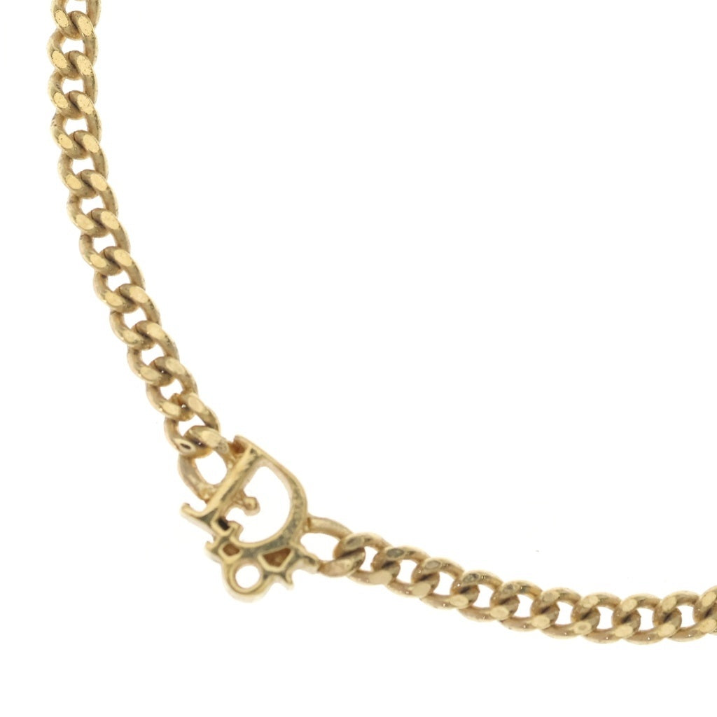 Christian Dior(クリスチャンディオール) トロッターロゴ チェーン ネックレス ゴールド レディース