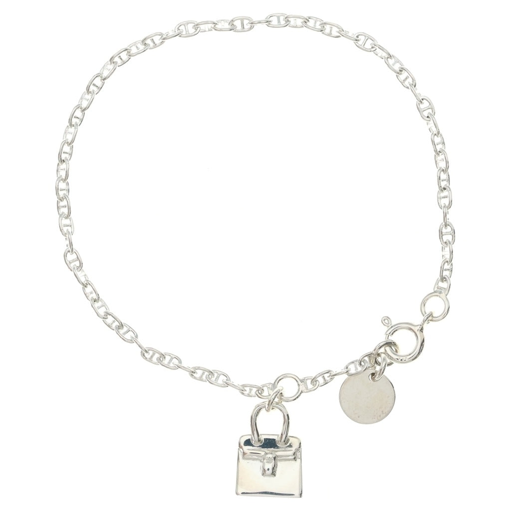 HERMES(エルメス) アミュレット バーキンモチーフ チャーム チェーン ブレスレット シルバー 箱 レディース