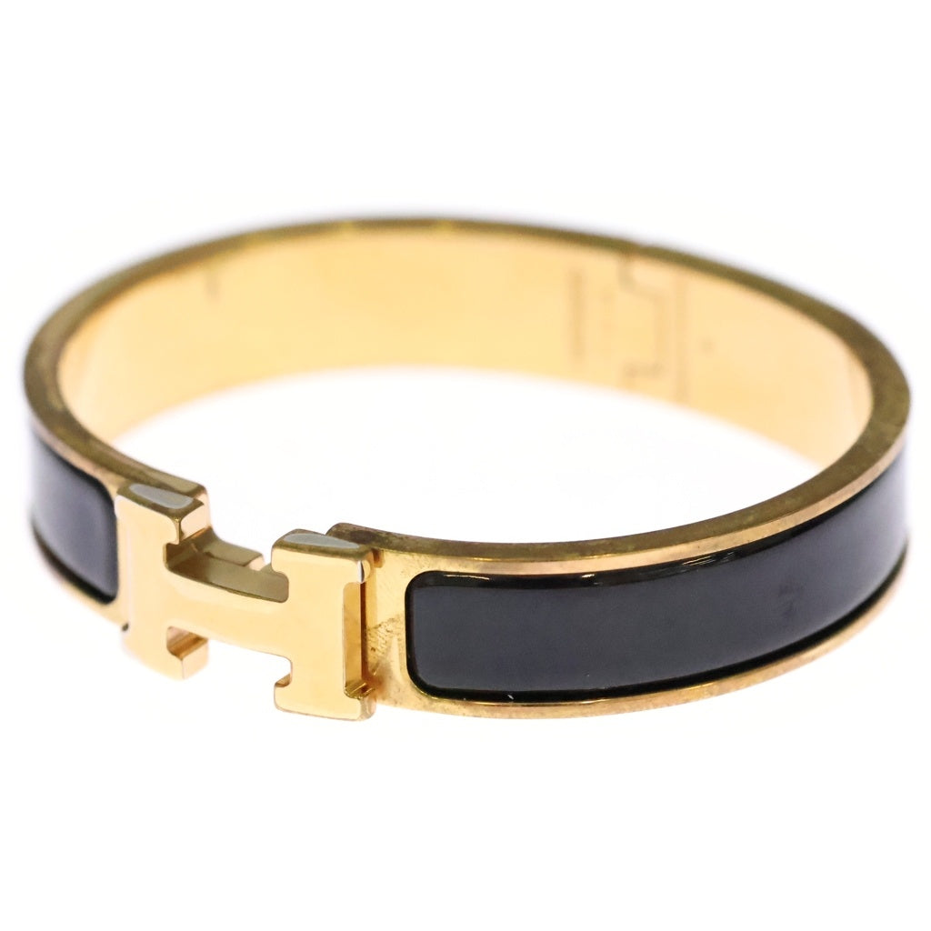 HERMES(エルメス) クリック クラック H PM エナメル ブレスレット バングル ゴールド/ブラック 箱 レディース