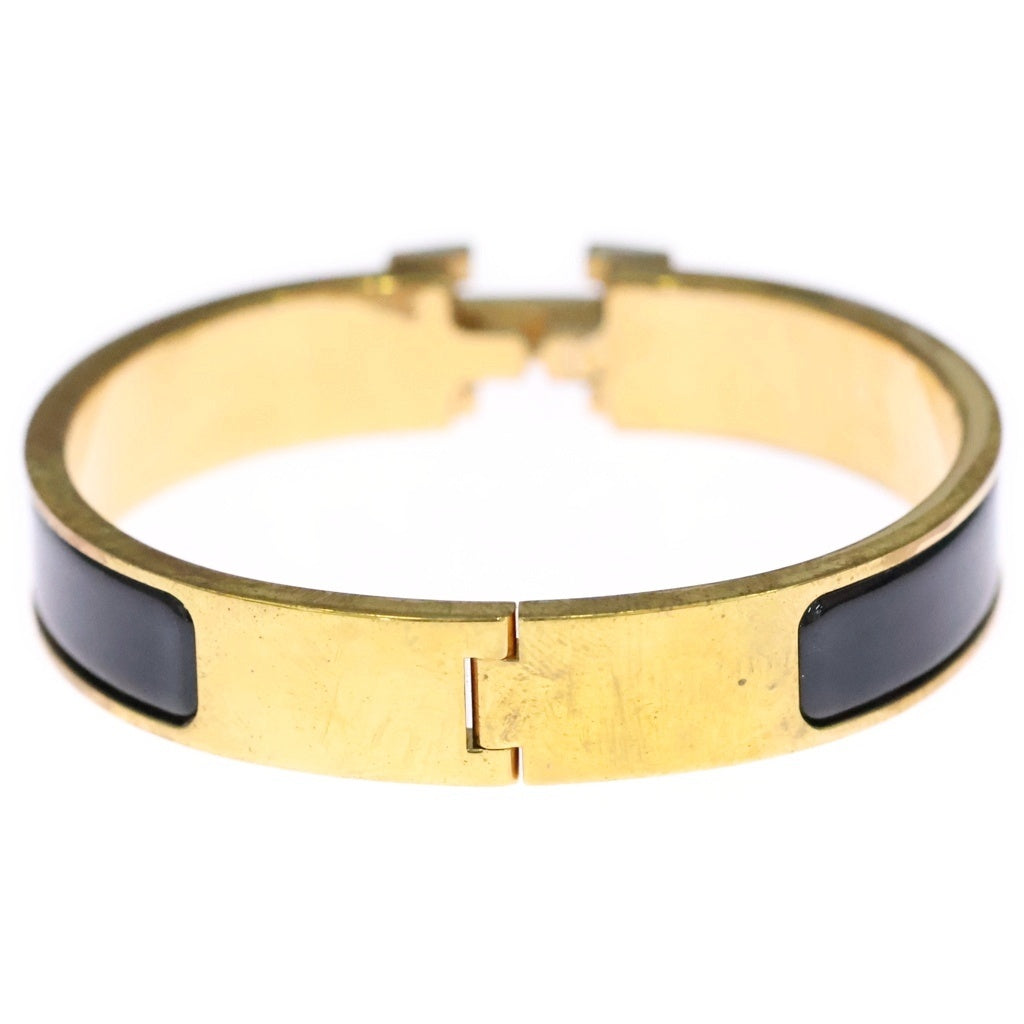 HERMES(エルメス) クリック クラック H PM エナメル ブレスレット バングル ゴールド/ブラック 箱 レディース