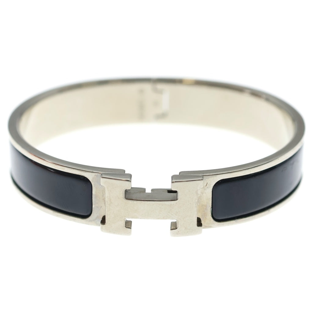 HERMES(エルメス) クリック クラック H PM エナメル ブレスレット バングル シルバー/ブラック 箱 レディース
