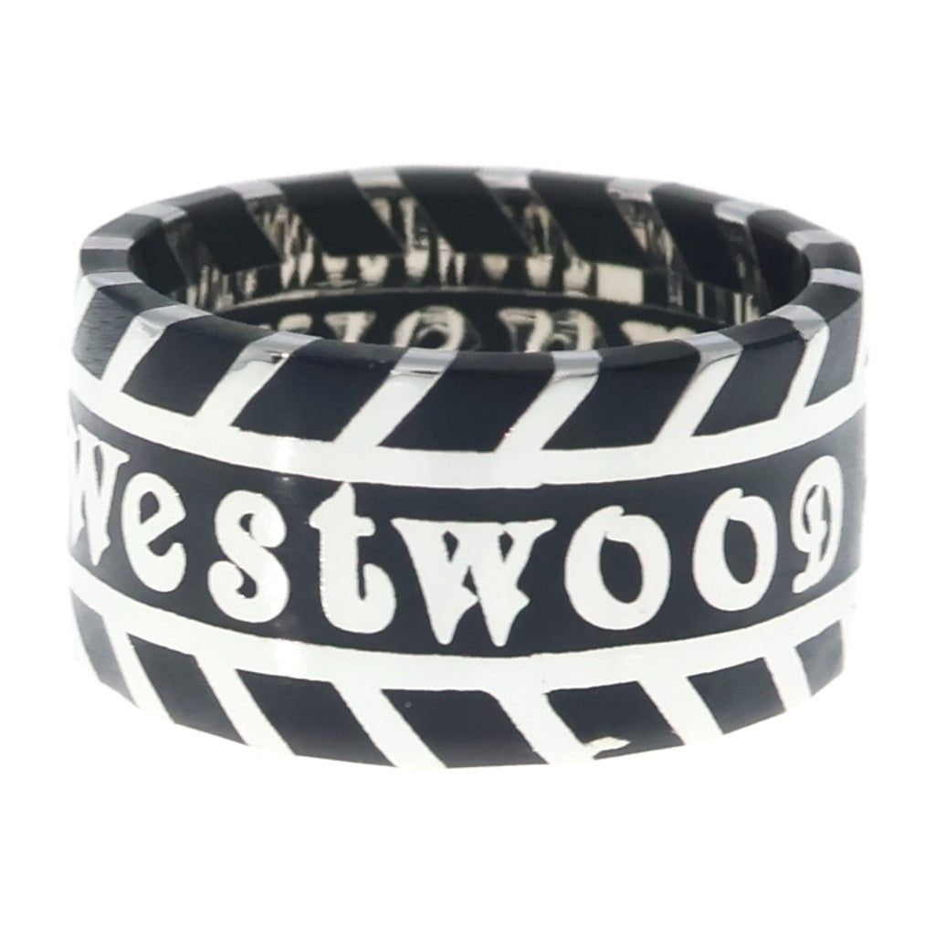 Vivienne Westwood(ヴィヴィアンウエストウッド) オーブ ロゴ リング 指輪 ブラック/シルバー