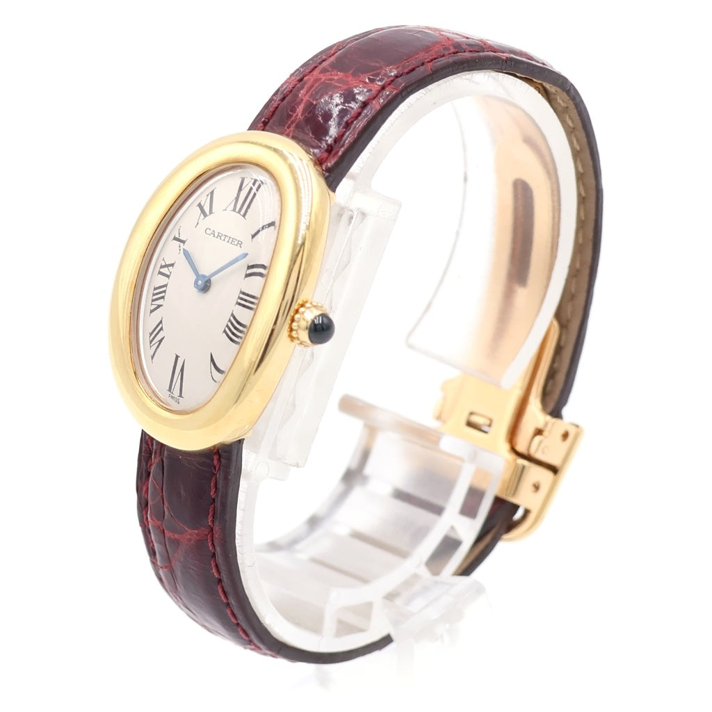 Cartier(カルティエ) ベニュワール SM アイボリー文字盤 YG×レザー/QZ クォーツ W1506056 腕時計 W1506056 レディース