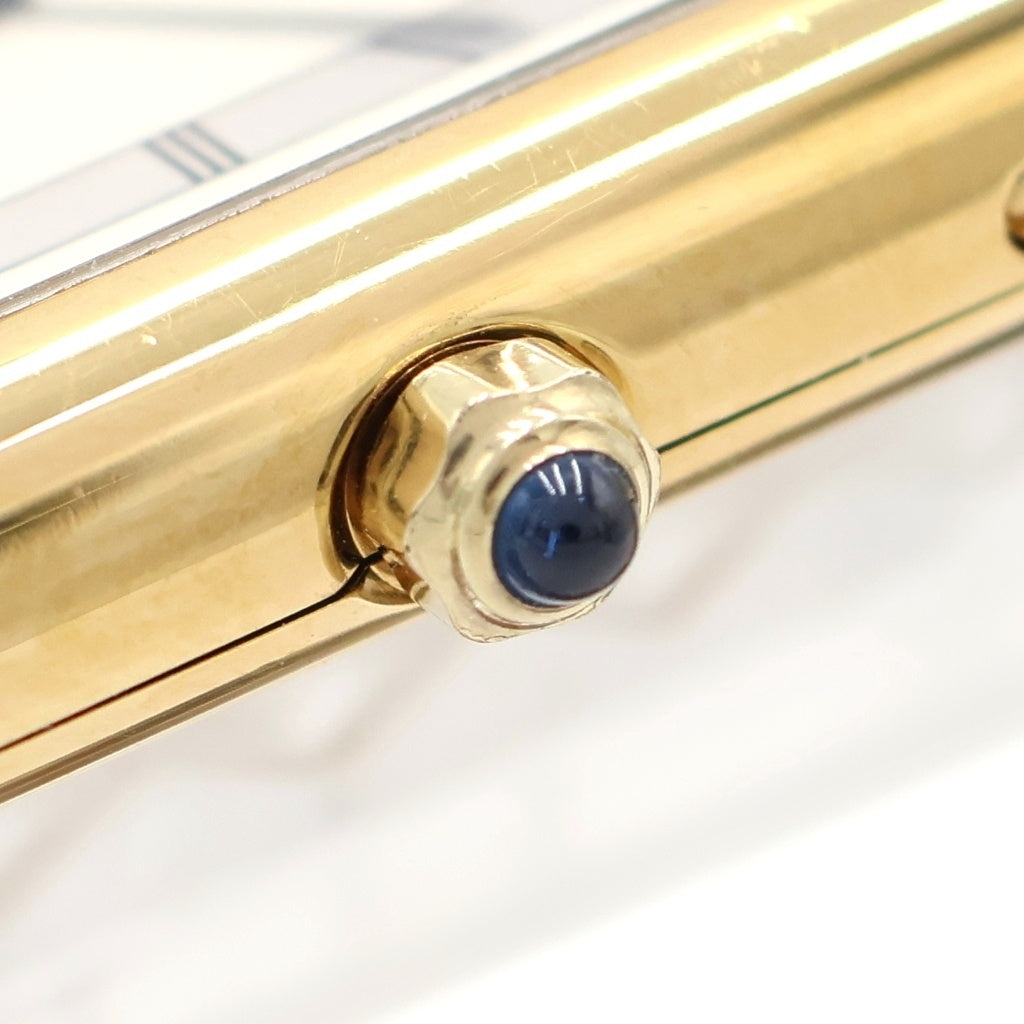 Cartier(カルティエ) マストタンク アイボリー文字盤 925×レザー/QZ クォーツ 681006 腕時計