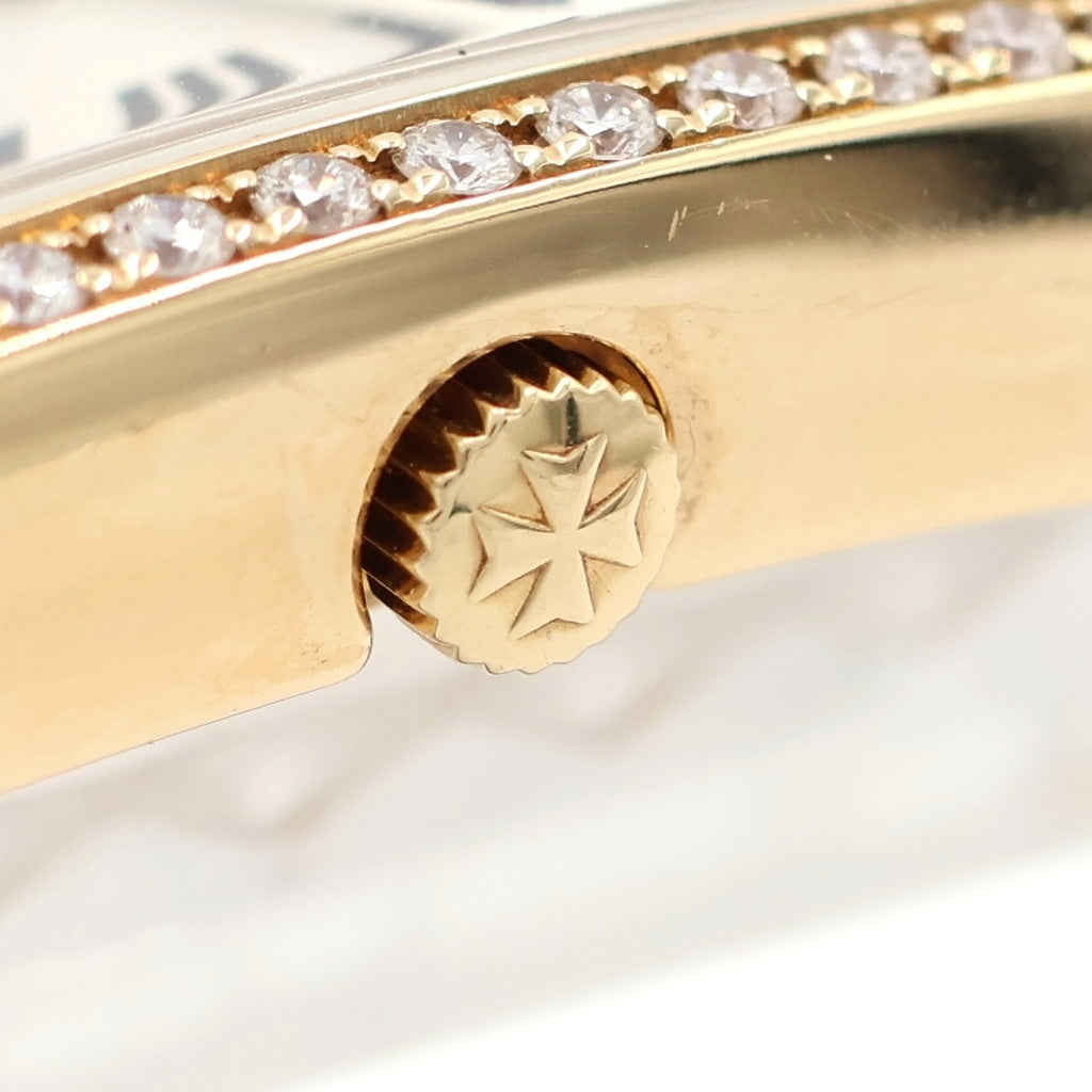 VACHERON CONSTANTIN(バシュロンコンスタンタン) 1972 アシンメトリカル 白文字盤 ダイヤベゼル YG×レザー/QZ クォーツ 25520/000J 腕時計