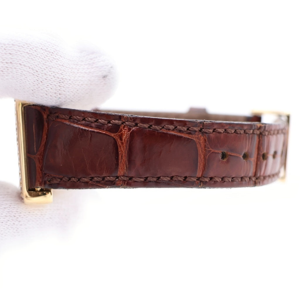 VACHERON CONSTANTIN(バシュロンコンスタンタン) 1972 アシンメトリカル 白文字盤 ダイヤベゼル YG×レザー/QZ クォーツ 25520/000J 腕時計