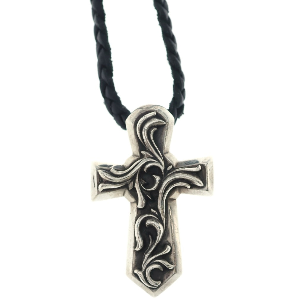 CHROME HEARTS(クロムハーツ) VULCAN CROSS SML LB バルカンクロス スモール レザーブレイド ネックレス シルバー