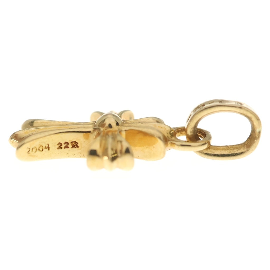 CHROME HEARTS(クロムハーツ) 22K CRS BBYFAT P/SAP P ベイビーファットクロス PAVE ピンクサファイア ペンダントトップ ゴールド BCA036