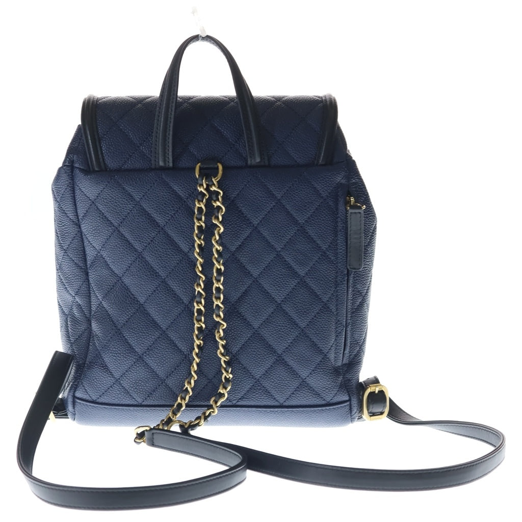CHANEL(シャネル) CCフィリグリー バックパック ネイビー キャビアスキン ゴールド金具 A57090 A57090 レディース