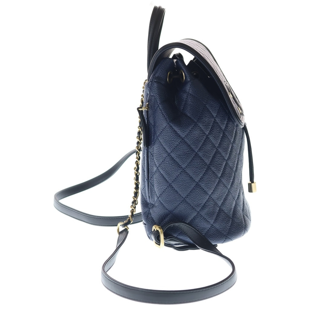 CHANEL(シャネル) CCフィリグリー バックパック ネイビー キャビアスキン ゴールド金具 A57090 A57090 レディース