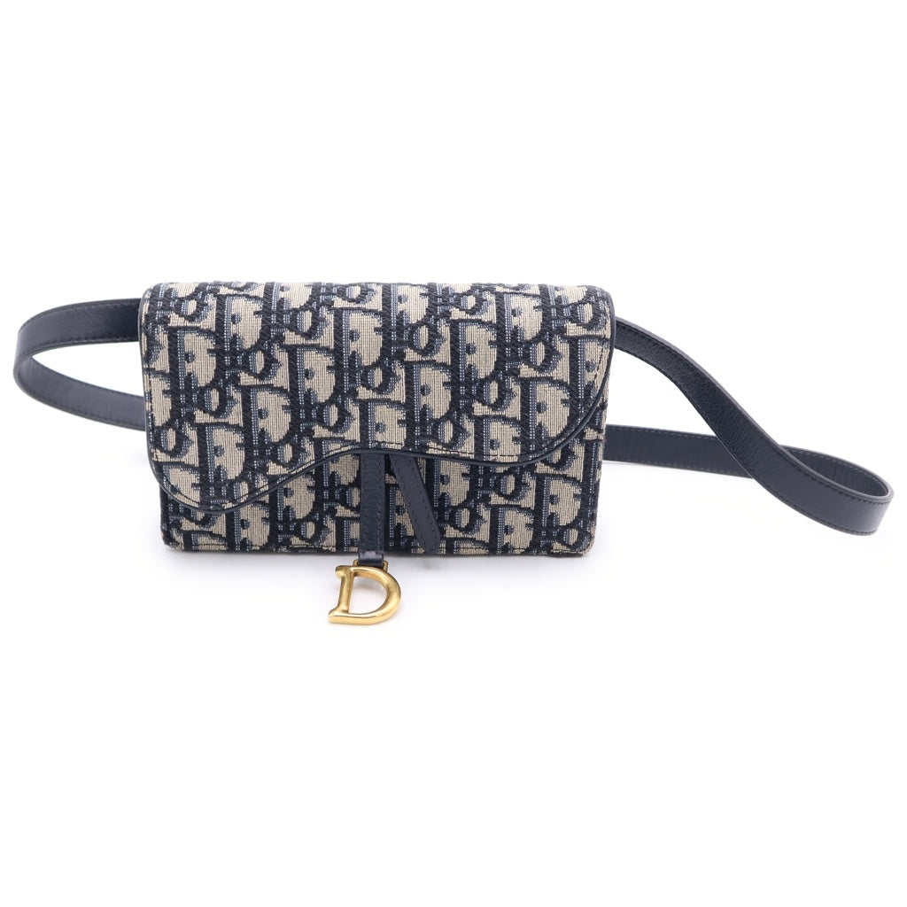 DIOR(ディオール) オブリーク サドル ウエストバッグ ベルトバッグ ブラック レザー レディース