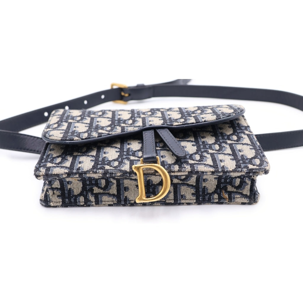 DIOR(ディオール) オブリーク サドル ウエストバッグ ベルトバッグ ブラック レザー レディース