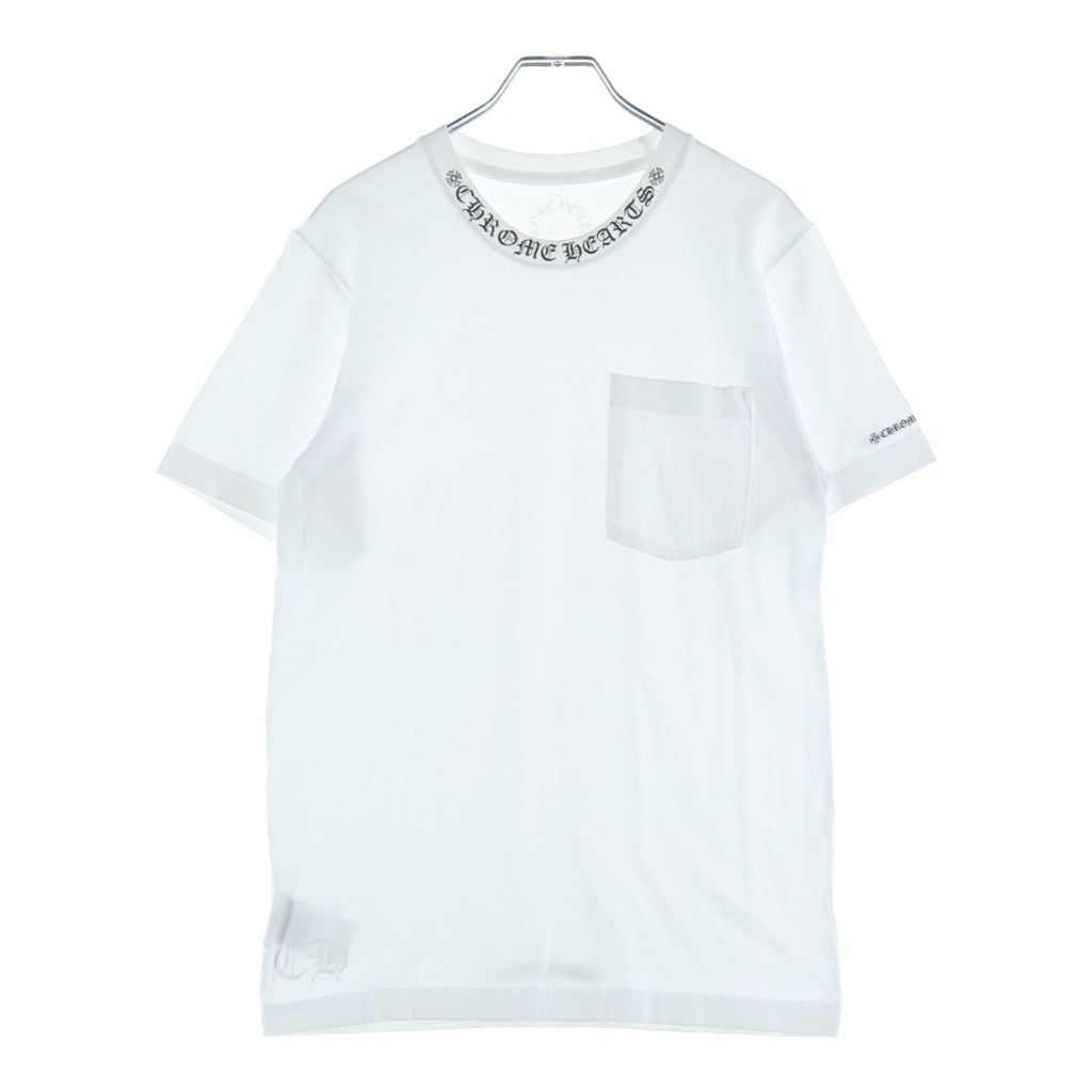 CHROME HEARTS(クロムハーツ) CH T-SHIRT ネックロゴ 半袖Tシャツ ホワイト