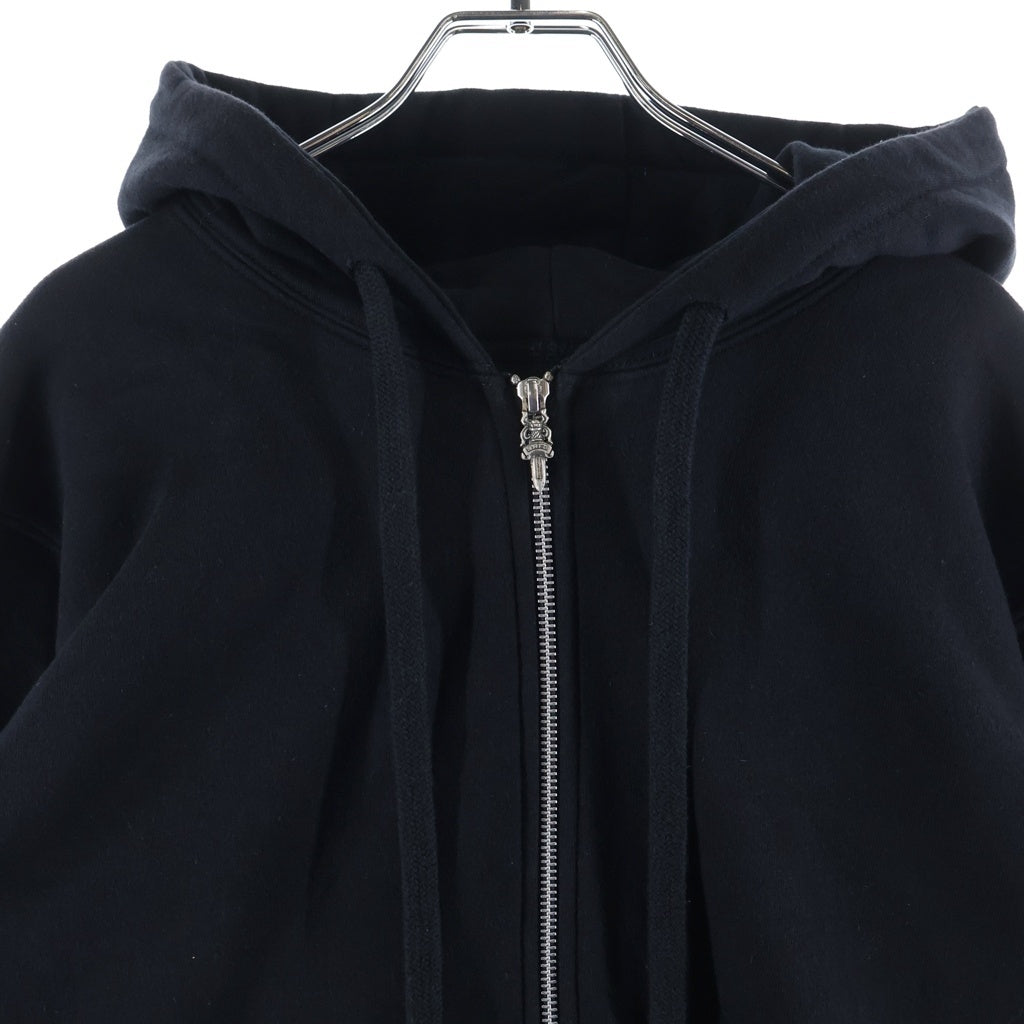 CHROME HEARTS(クロムハーツ) SWTSHRT HD ZIP 裏地サーマル 袖ロゴ ホースシュープリント ダガージップフーディ パーカー ブラック