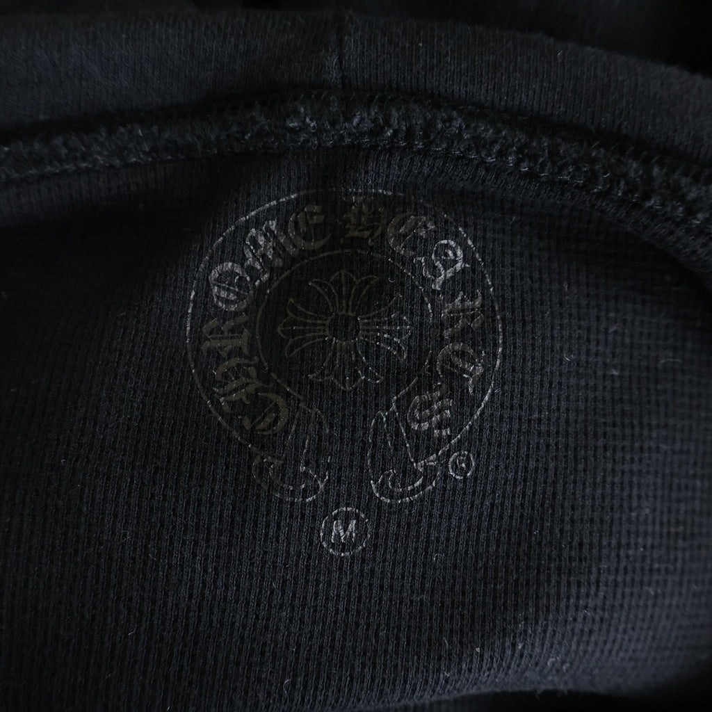 CHROME HEARTS(クロムハーツ) SWTSHRT HD ZIP 裏地サーマル 袖ロゴ ホースシュープリント ダガージップフーディ パーカー ブラック
