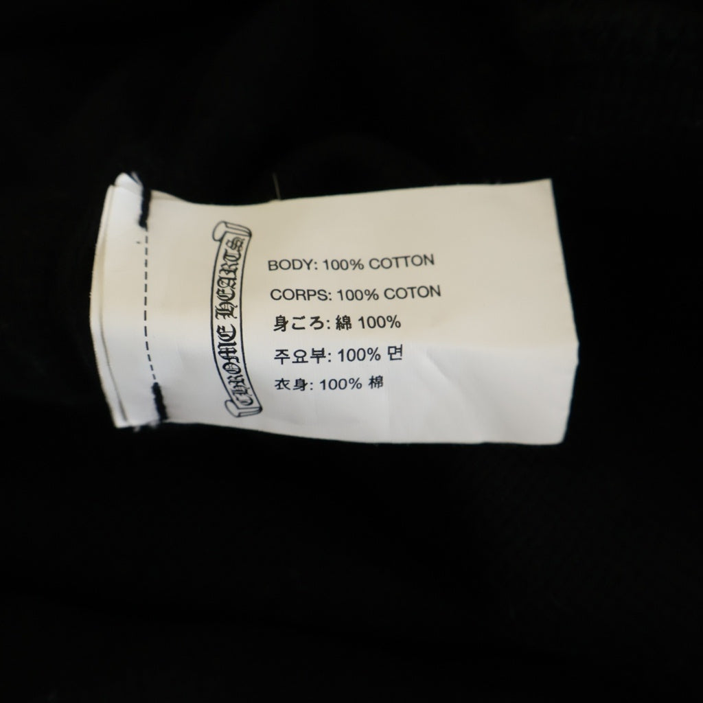 CHROME HEARTS(クロムハーツ) SWTSHRT HD ZIP 裏地サーマル 袖ロゴ ホースシュープリント ダガージップフーディ パーカー ブラック