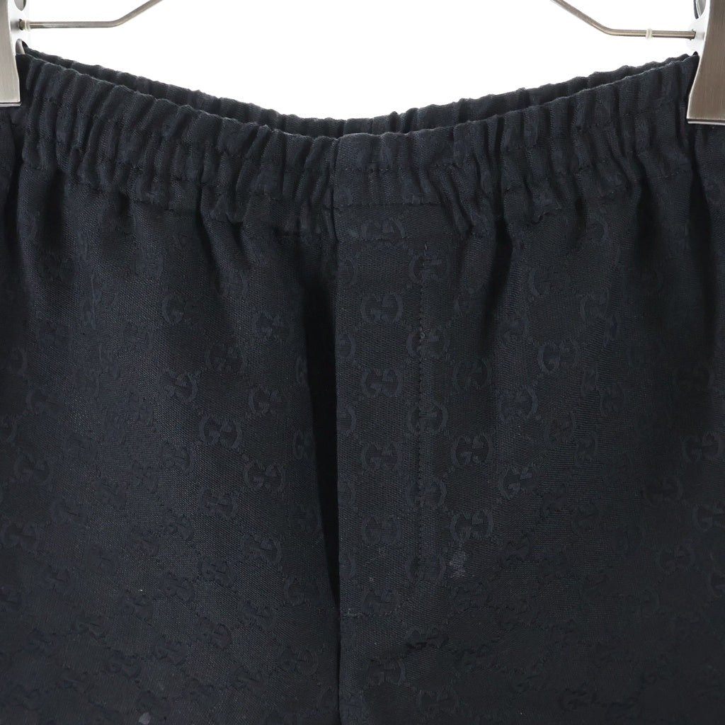 GUCCI(グッチ) 25AW GG Logo Shorts GGロゴ ショートパンツ ショーツ ハーフパンツ 総柄 リネン ポリエステル ブラック 810782
