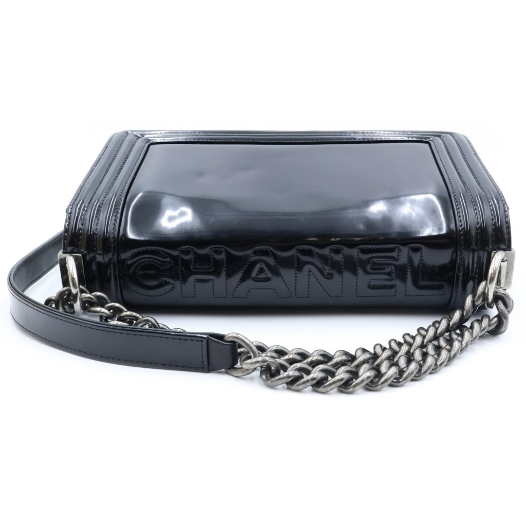 CHANEL(シャネル) ボーイシャネル ショルダーバッグ パテントレザー ブラック シルバー金具 レディース