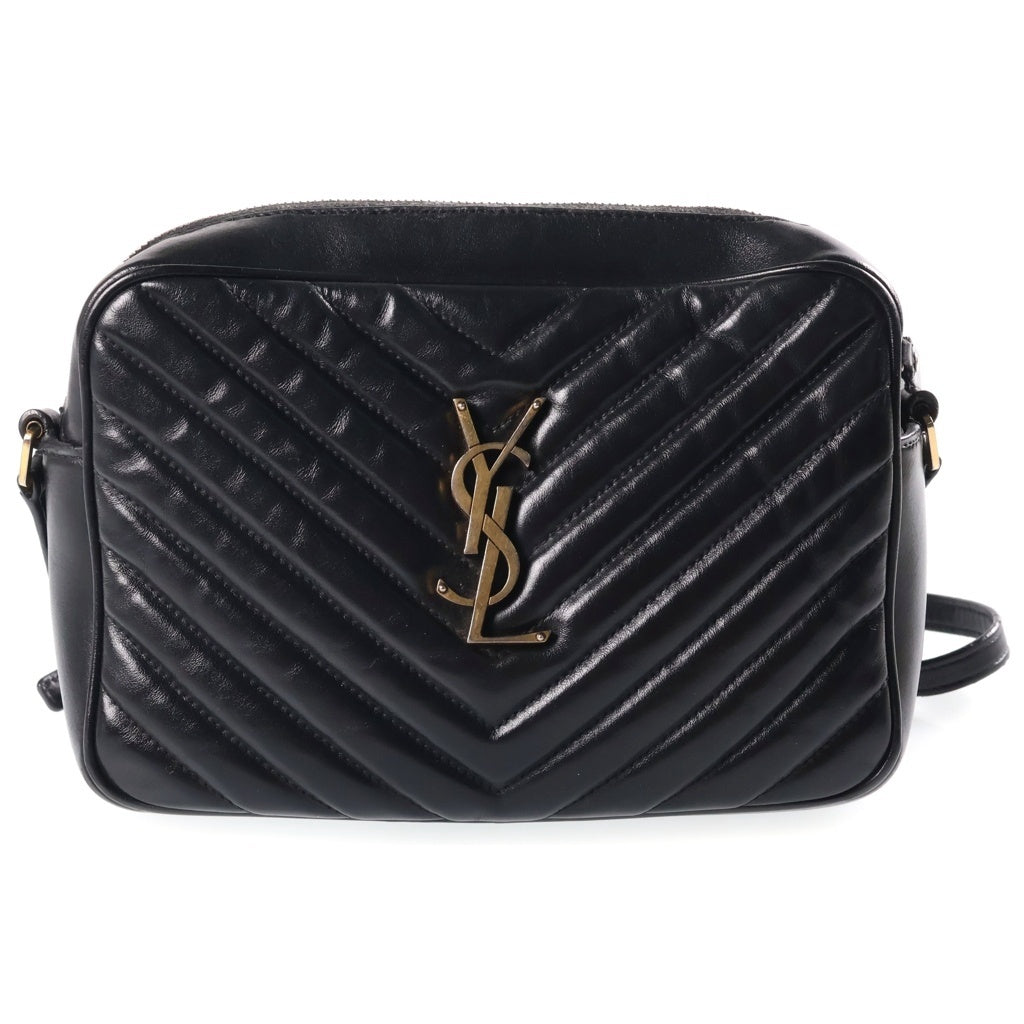 SAINT LAURENT PARIS(サンローランパリ) ルー カメラバッグ ショルダーバッグ レザー ブラック ゴールド金具 レディース