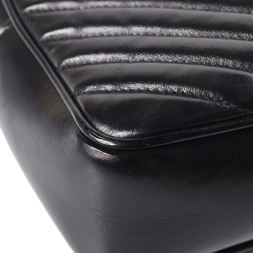 SAINT LAURENT PARIS(サンローランパリ) ルー カメラバッグ ショルダーバッグ レザー ブラック ゴールド金具 レディース