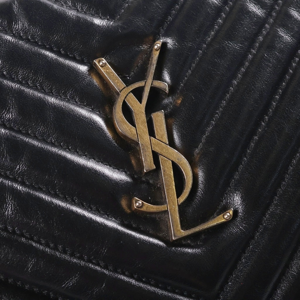 SAINT LAURENT PARIS(サンローランパリ) ルー カメラバッグ ショルダーバッグ レザー ブラック ゴールド金具 レディース