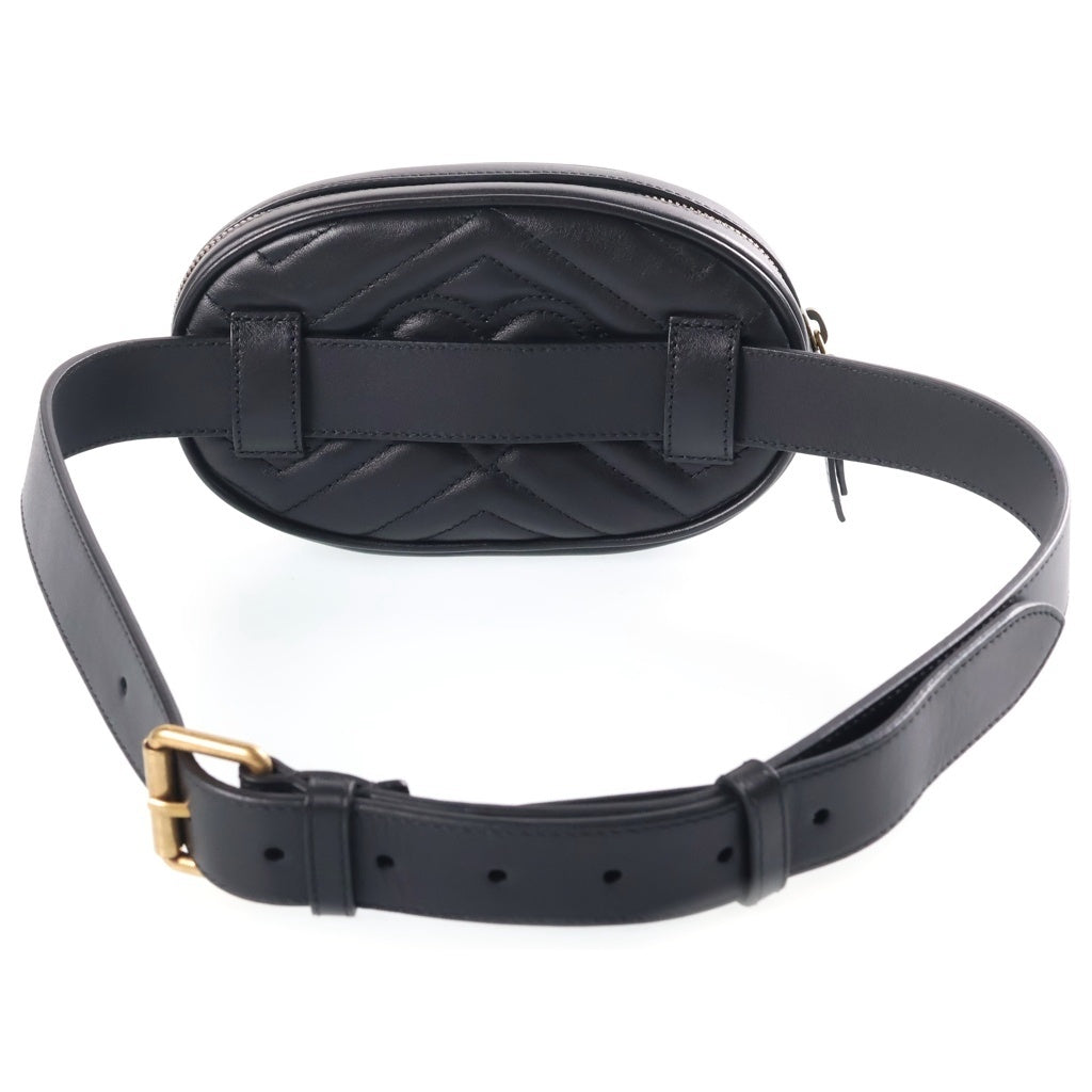 GUCCI(グッチ) GGマーモント ショルダーバッグ ボディバッグ レザー ブラック 476434 レディース