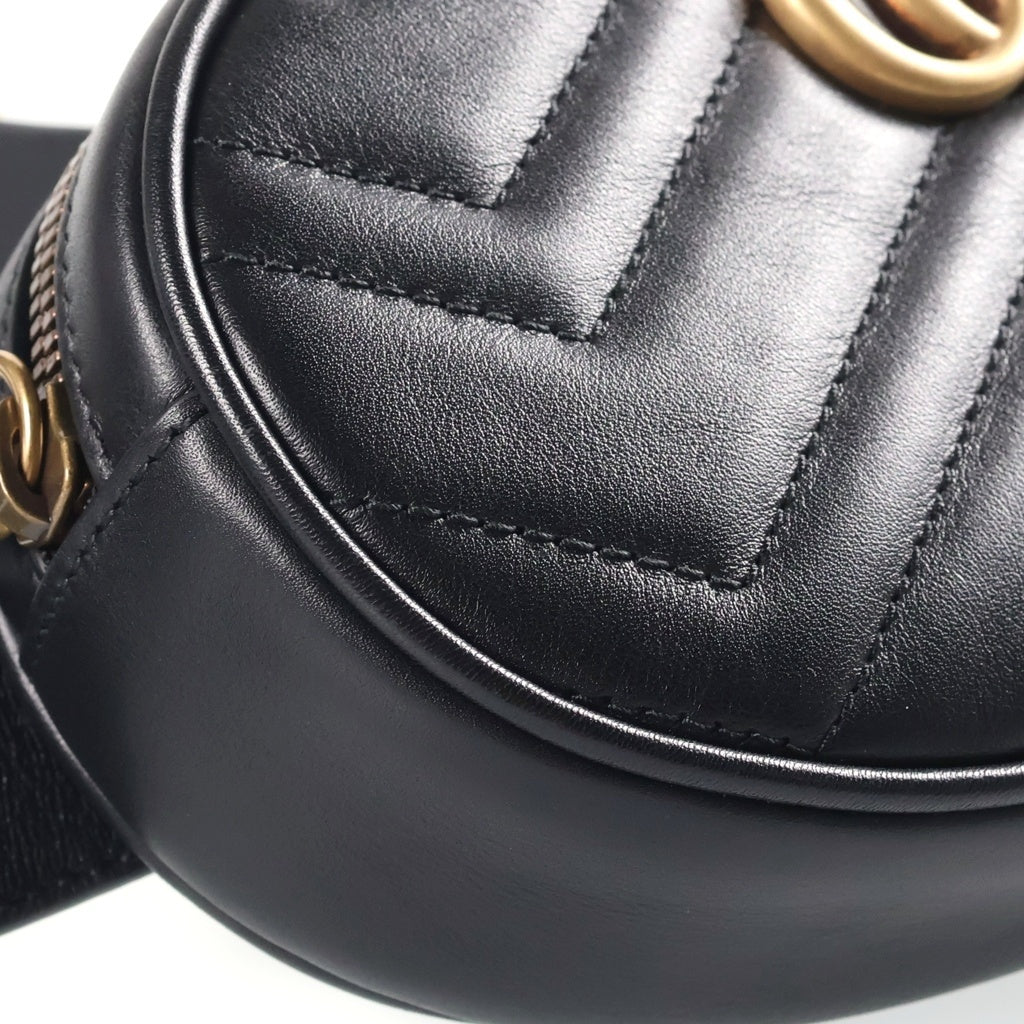 GUCCI(グッチ) GGマーモント ショルダーバッグ ボディバッグ レザー ブラック 476434 レディース