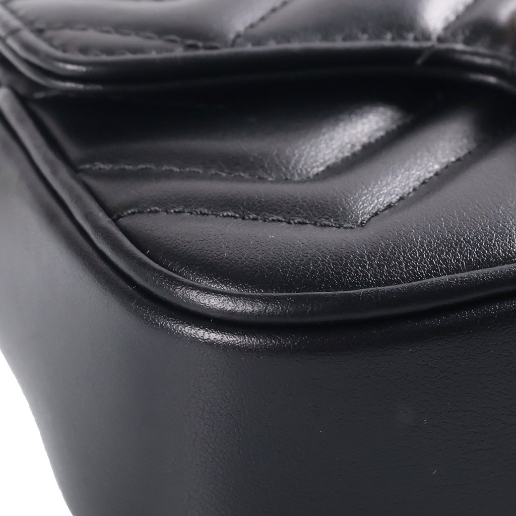 GUCCI(グッチ) GGマーモント チェーンショルダーバッグ レザー ブラック 476433 レディース