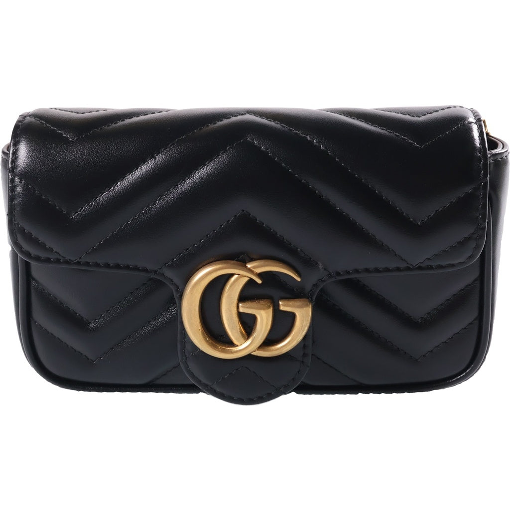 GUCCI(グッチ) GGマーモント チェーンショルダーバッグ レザー ブラック 476433 レディース