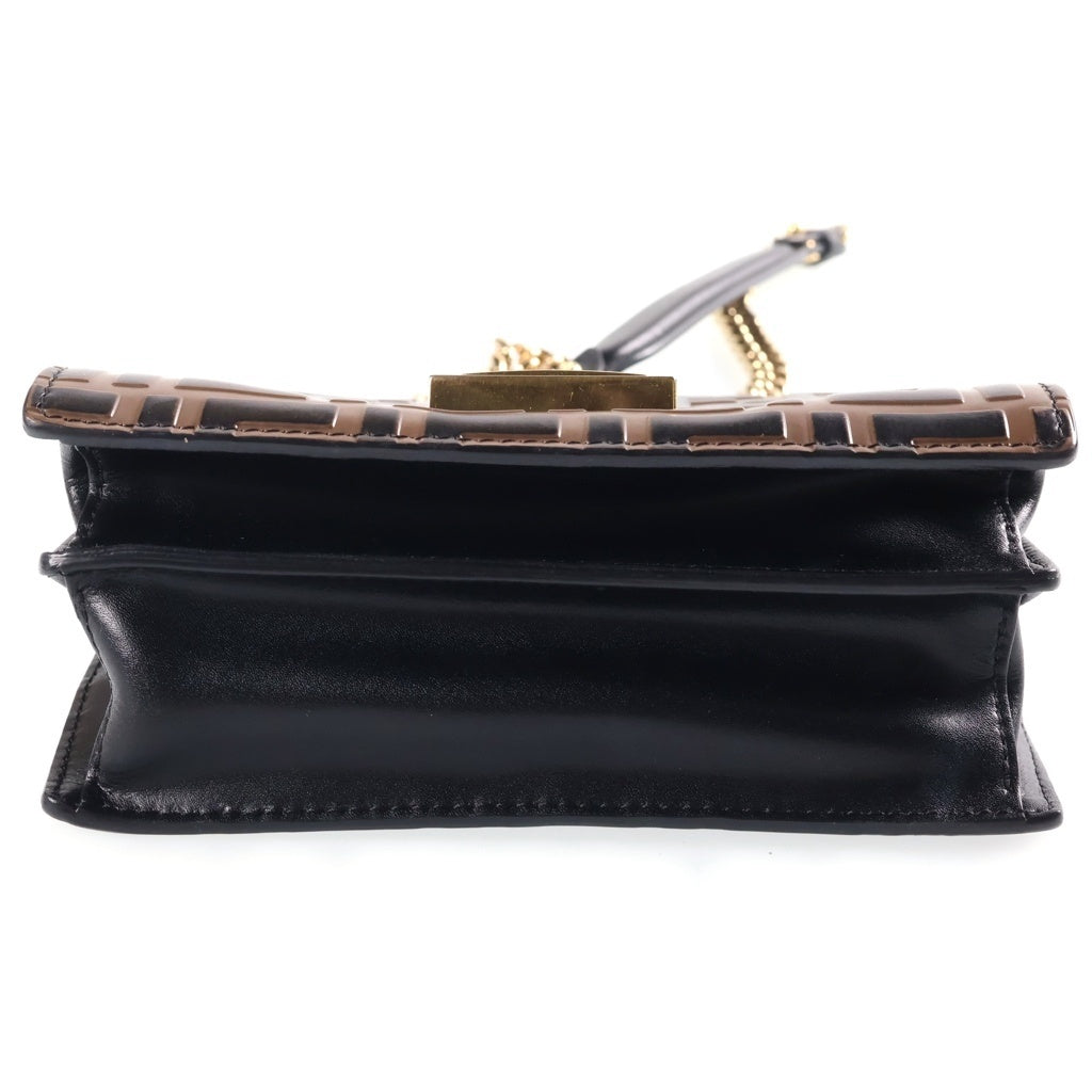 FENDI(フェンディ) ズッカ FFロゴ キャンユー ショルダーバッグ レザー ブラック/ブラウン 8M0417 レディース