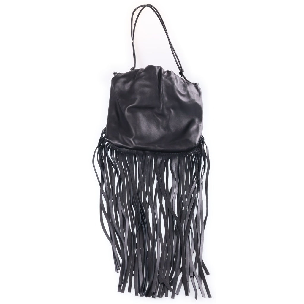 BOTTEGA VENETA(ボッテガヴェネタ) フリンジ ショルダーバッグ ブラック レザー レディース
